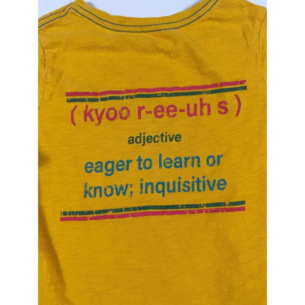 Peek Curious Graphic T-Shirt Yellow Short Sleeve Tee Size 6/7
